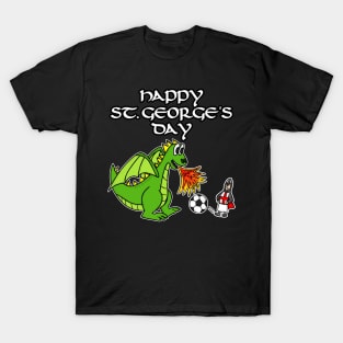 Happy St. George's Day Dragon Football Funny England T-Shirt